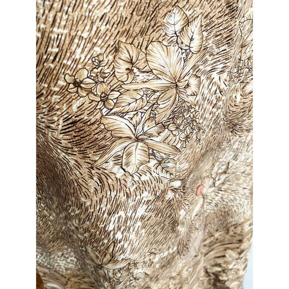 Vintage NWT Hawaiian Silk Blouse Leopard Print Button Up SS Flower L - Picture 4 of 8